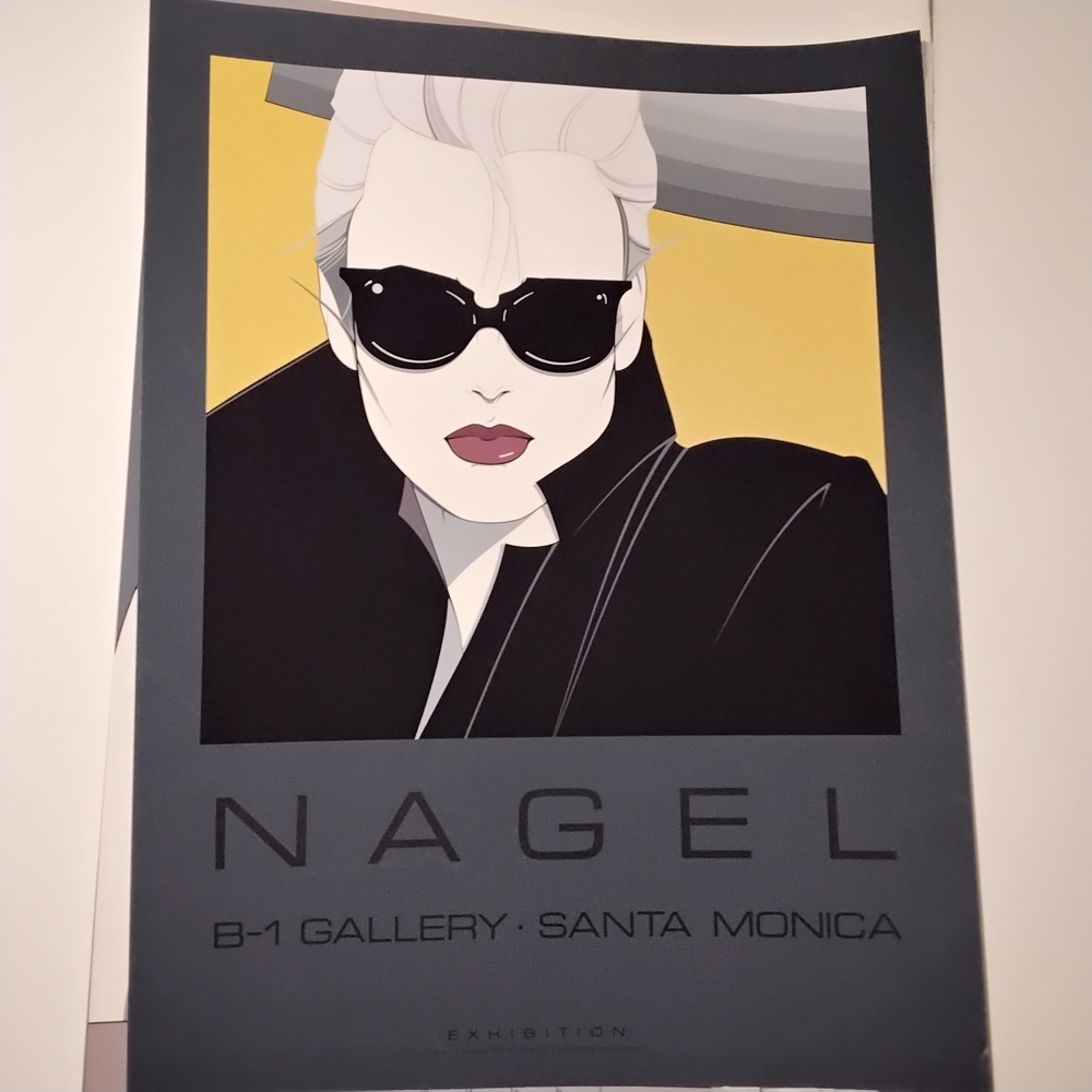 Patrick Nagel Serigraph Print - Black, Yellow, Gray